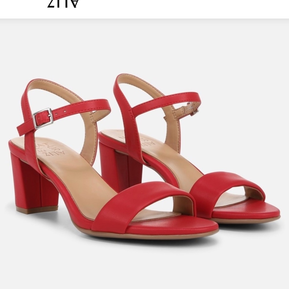 Naturalizer Red Sandal NIB 3 inch heel